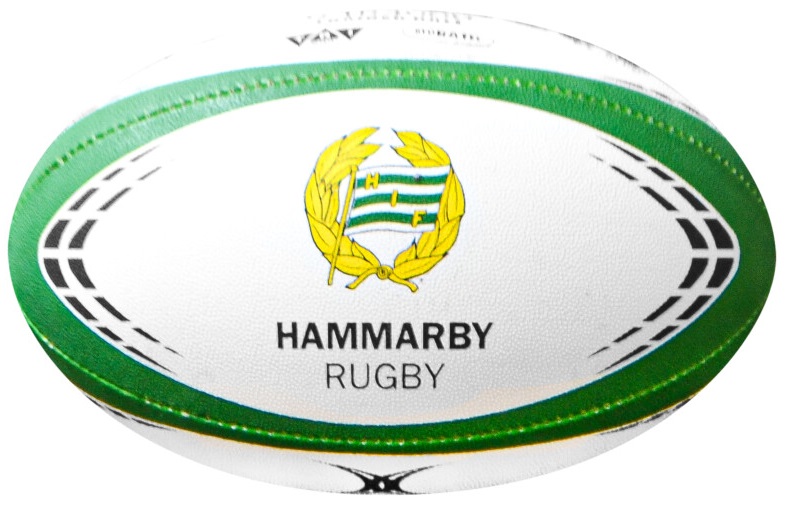 Rugbyboll med Hammarby Rugby tryck på sidan